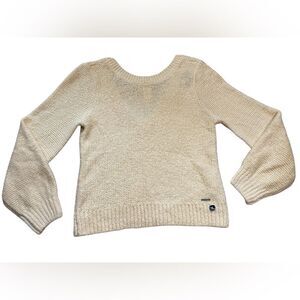 Abercrombie & Fitch Yellow Cream V-Back Chunky Knit Sweater